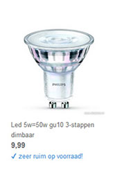 3-stappen lichtbron | E14 en GU10 fitting Altijd sfeer met de 3-stappen lichtbron